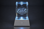 3D Crystal Logo Award | Custom Engraved Corporate Gift with LED Base