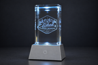 3D Crystal Logo Award | Custom Engraved Corporate Gift with LED Base