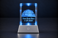 Personalized Home Portrait Crystal with LED Base | Realtor Closing Gift