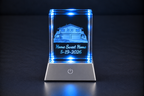 Personalized Home Portrait Crystal with LED Base | Realtor Closing Gift